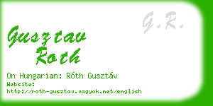 gusztav roth business card